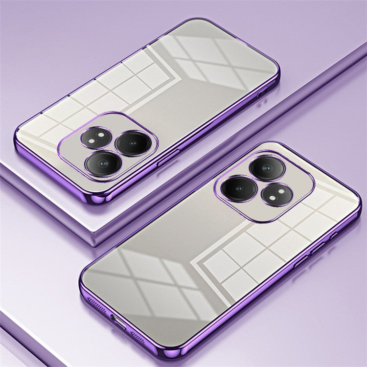For Realme GT Neo6 SE 5G Case Crystal Clear Back Electroplating TPU Phone Cover - Purple