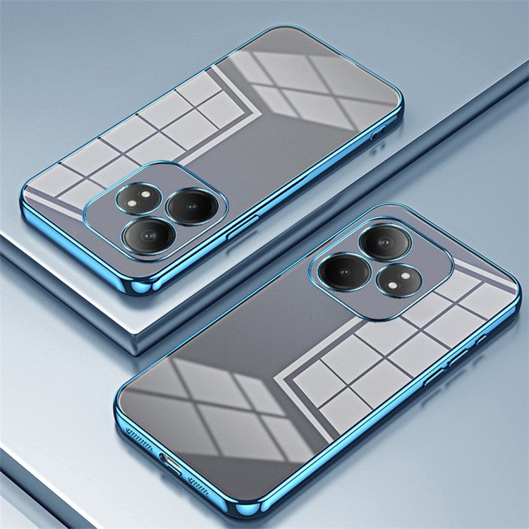 For Realme GT Neo6 SE 5G Case Crystal Clear Back Electroplating TPU Phone Cover - Blue