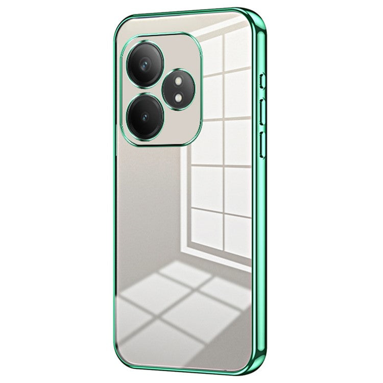 For Realme GT Neo6 SE 5G Case Crystal Clear Back Electroplating TPU Phone Cover - Green