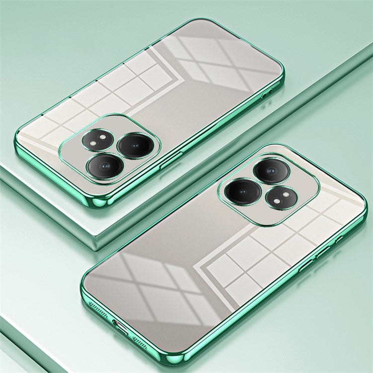 For Realme GT Neo6 SE 5G Case Crystal Clear Back Electroplating TPU Phone Cover - Green