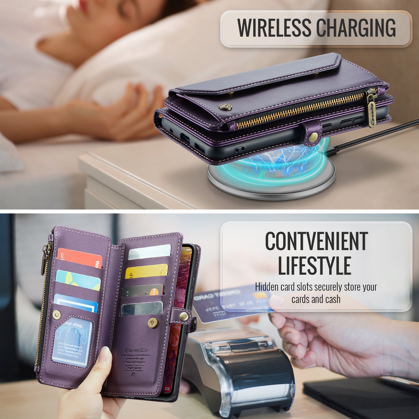 CASEME C36 Series For Samsung Galaxy S20 FE / S20 FE 5G / S20 FE 2022 / S20 Lite Leather Phone Case - Purple