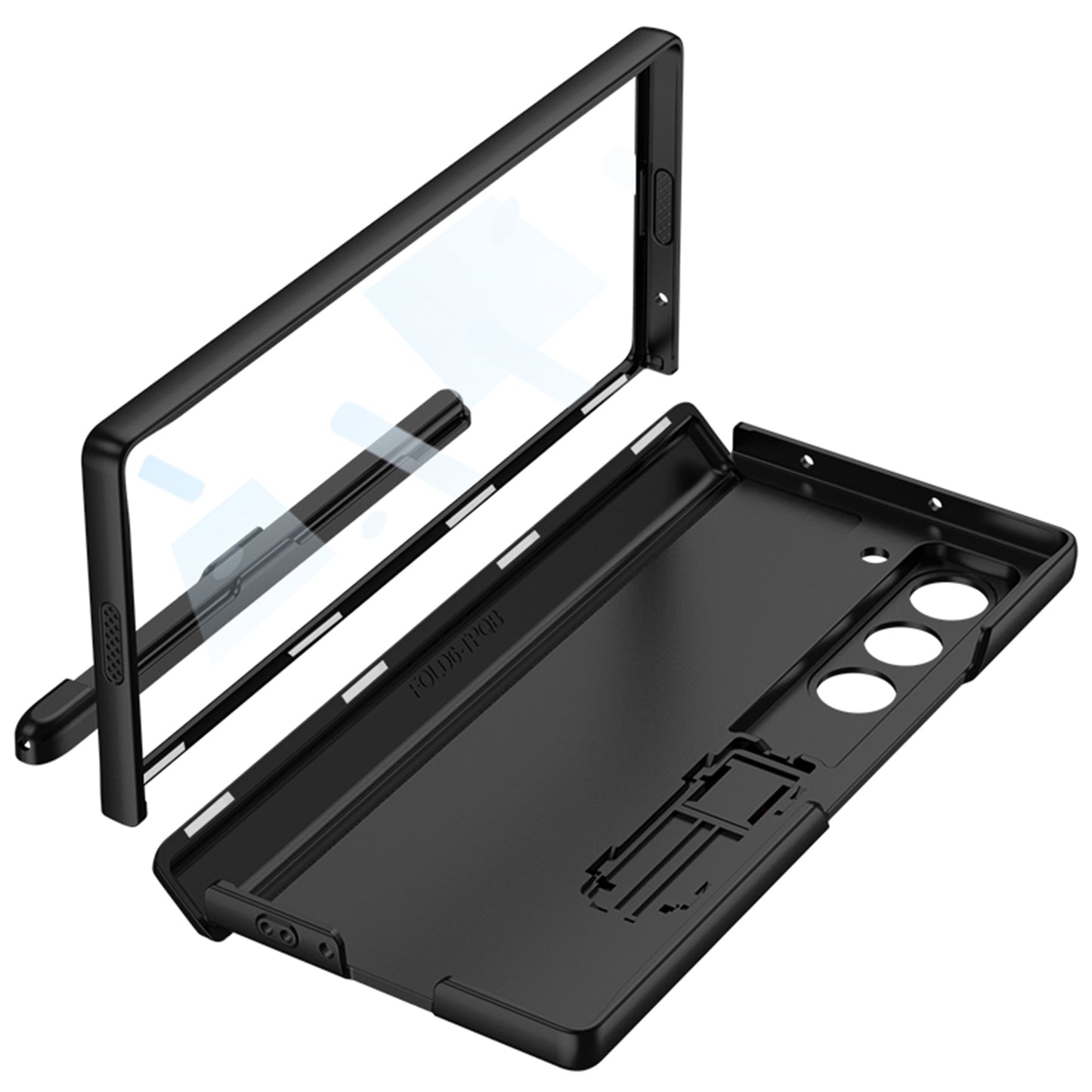 GKK For Samsung Galaxy Z Fold6 5G Case Hard PC Phone Cover with Clear Screen Film Magnetic Hinge - Titanium Grey
