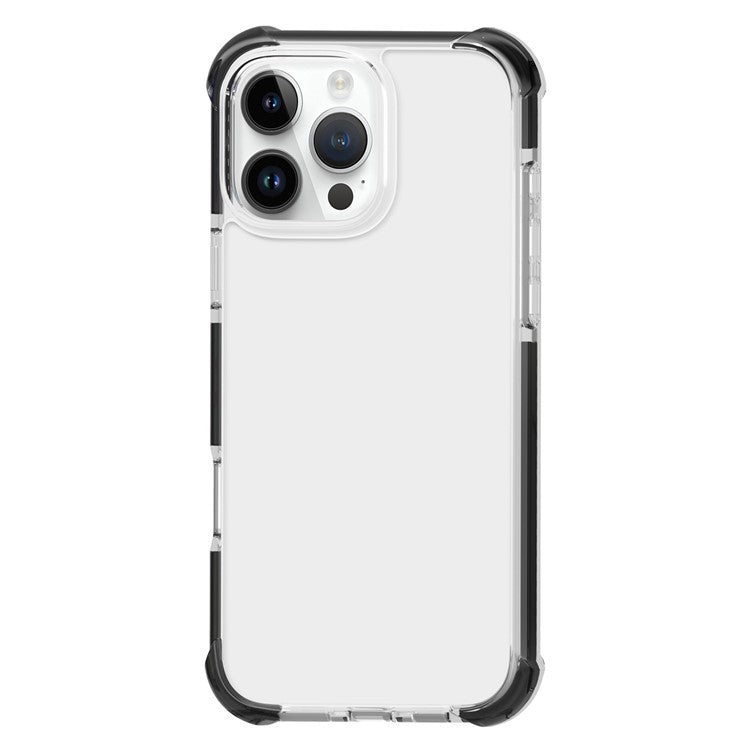For iPhone 16 Pro TPU+TPE+PC Phone Cover Clear Mobile Phone Case - Transparent Black
