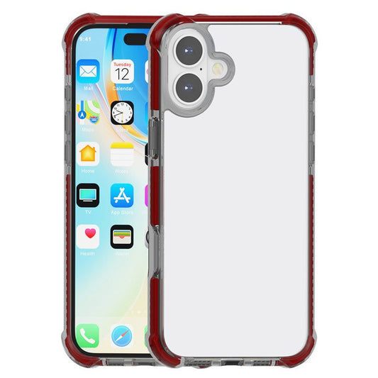 For iPhone 16 Plus Clear Mobile Phone Case TPU+TPE+PC Phone Cover - Transparent Brown