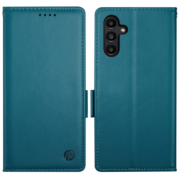 DF-010 For Samsung Galaxy A14 5G / A14 4G Stand Case Anti-Scratch Leather Phone Cover - Blue