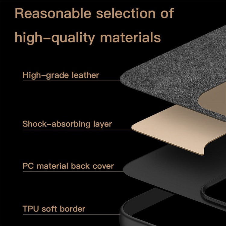 For vivo Y03 Case PU Leather+PC+TPU Hybrid Phone Cover - Black