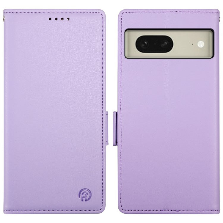 DF-010 For Google Pixel 8 Case Side Clasps PU Leather Full Protection Phone Cover - Purple