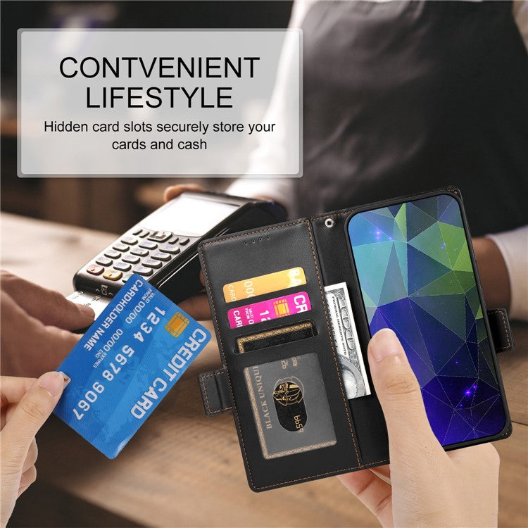 DF-010 For Google Pixel 7 Pro 5G Case Wallet Leather Phone Cover Flip Stand View Magnetic Protect - Black