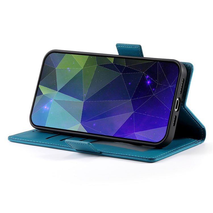 DF-010 For Realme C67 4G Case Leather Wallet Phone Cover with Magnetic Clasps - Blue
