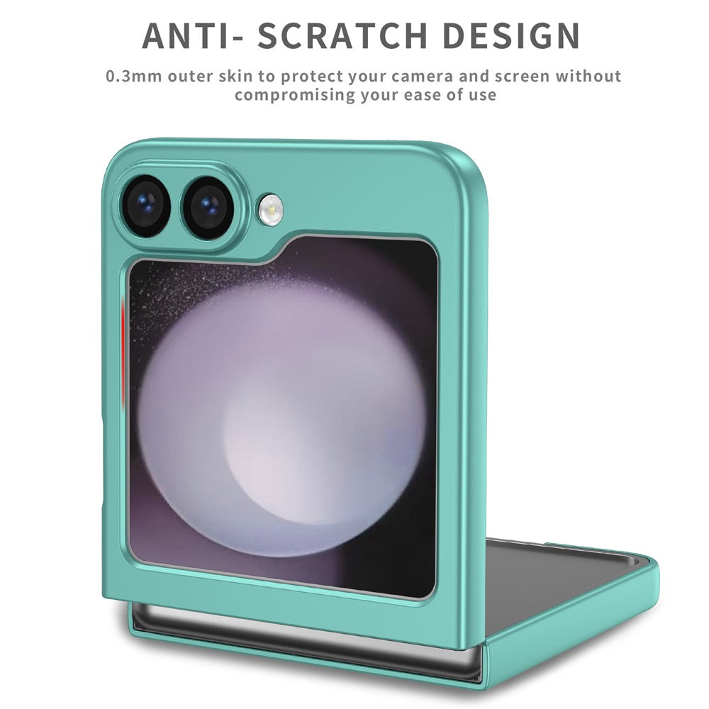 For Samsung Galaxy Z Flip7 FE 5G / Z Flip6 5G Case Rotatable Ring Kickstand Hard PC Phone Cover - Sky Blue