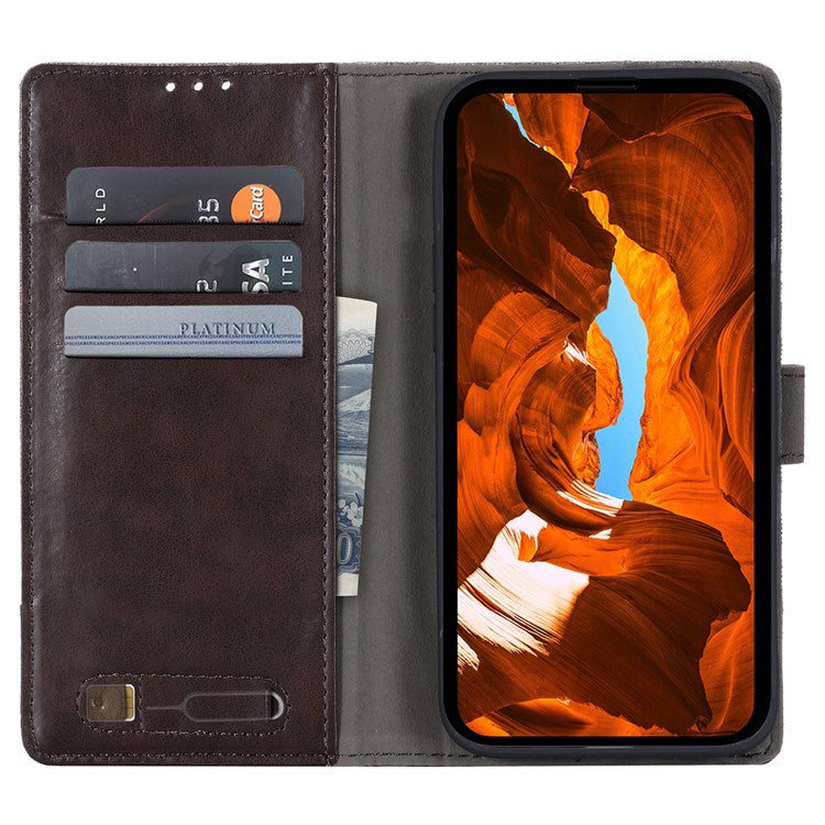 MUXMA MX102 For Google Pixel 8a Case Canvas+Leather+TPU Phone Wallet Cover - Brown
