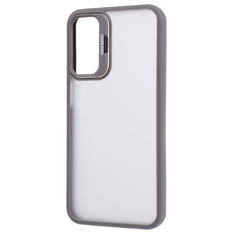 NKS Series For Samsung Galaxy A55 5G Case Skin-Touch TPU+PC Phone Cover with Kickstand - Grey