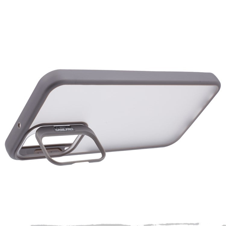 NKS Series For Samsung Galaxy A55 5G Case Skin-Touch TPU+PC Phone Cover with Kickstand - Grey