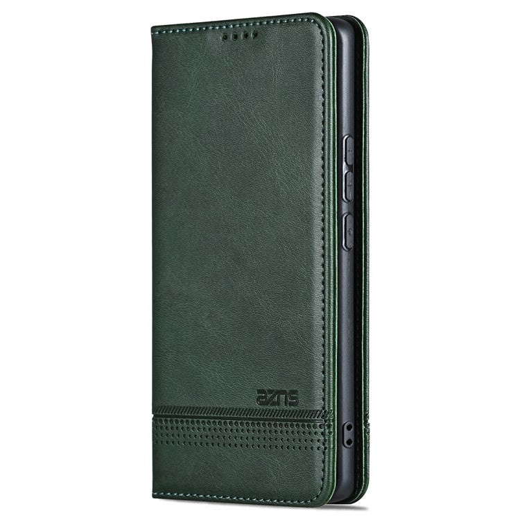 AZNS For vivo V30e 5G Case Leather Phone Cover Hidden Magnetic Adsorption - Green