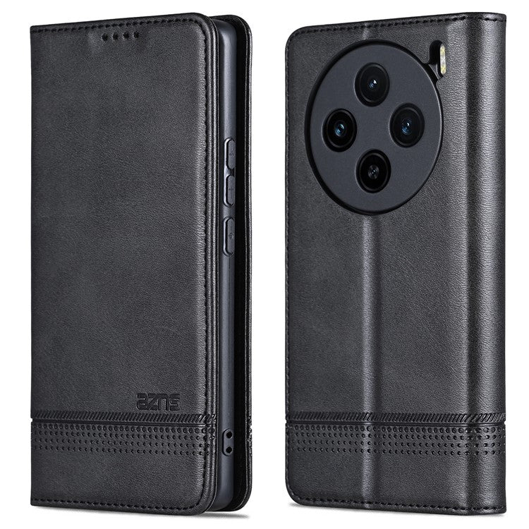 AZNS For vivo X100s 5G Case Magnetic Auto Closing PU Leather Phone Wallet Cover - Black