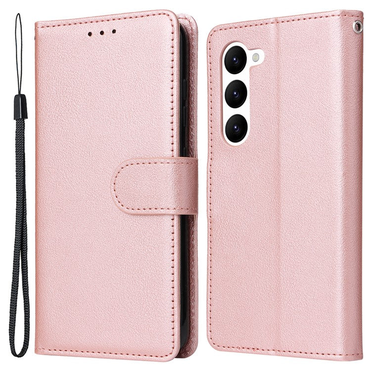 For Samsung Galaxy S23 Wallet Case 3 Card Slots Slim-Fit PU Leather Stand Phone Cover - Rose Gold