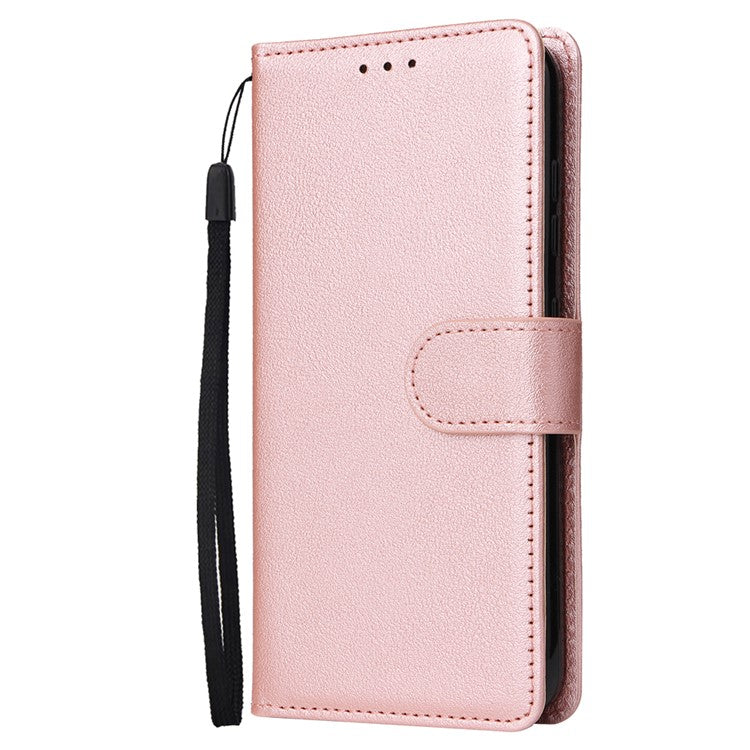 For Samsung Galaxy S23 Wallet Case 3 Card Slots Slim-Fit PU Leather Stand Phone Cover - Rose Gold