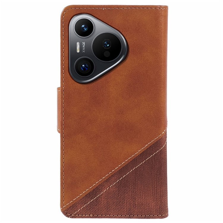 For Huawei Pura 70 Case PU Leather Phone Cover Stand Shockproof TPU Inner - Brown
