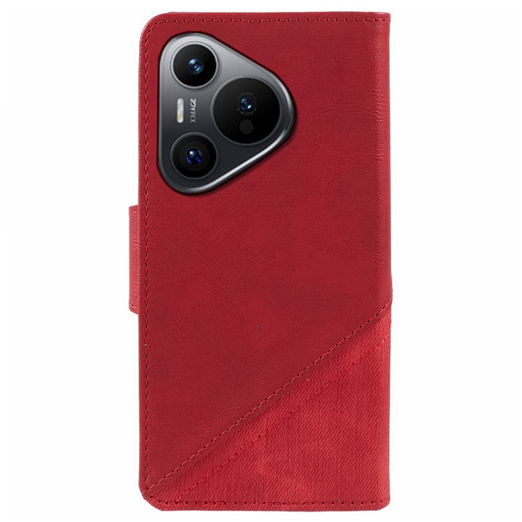 For Huawei Pura 70 Case PU Leather Phone Cover Stand Shockproof TPU Inner - Red