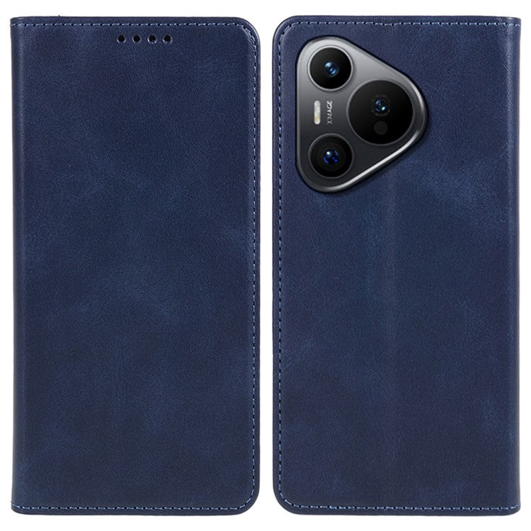For Huawei Pura 70 Case Magnetic Closing Flip PU Leather Phone Cover - Blue