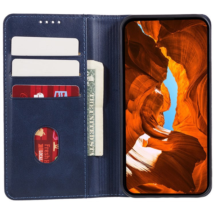 For Huawei Pura 70 Case Magnetic Closing Flip PU Leather Phone Cover - Blue
