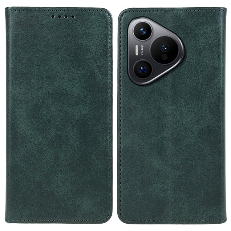 For Huawei Pura 70 Case Magnetic Closing Flip PU Leather Phone Cover - Green
