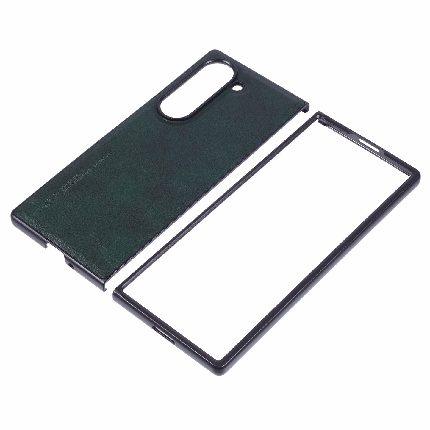 X-LEVEL Bojue-3 Series For Samsung Galaxy Z Fold6 5G Case Leather+TPU+PC Phone Cover - Midnight Green