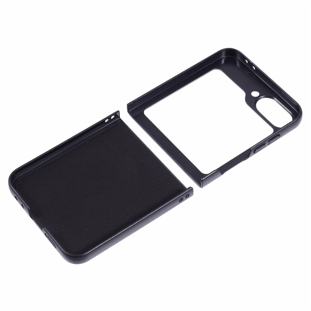 X-LEVEL Bojue-3 Series For Samsung Galaxy Z Flip7 FE 5G / Z Flip6 5G Case Leather+TPU+PC Anti-fall Cell Phone Cover - Black