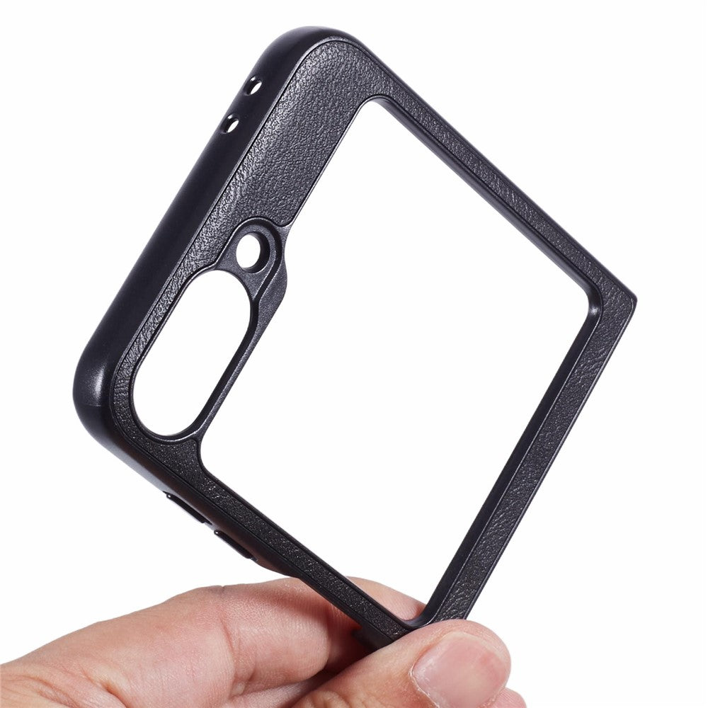 X-LEVEL Bojue-3 Series For Samsung Galaxy Z Flip7 FE 5G / Z Flip6 5G Case Leather+TPU+PC Anti-fall Cell Phone Cover - Black