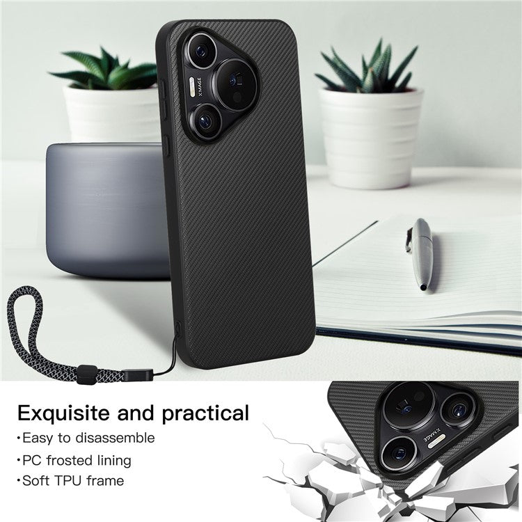 VILI TC Series for Huawei Pura 70 Case with Hand Strap Leather Coated TPU Phone Cover