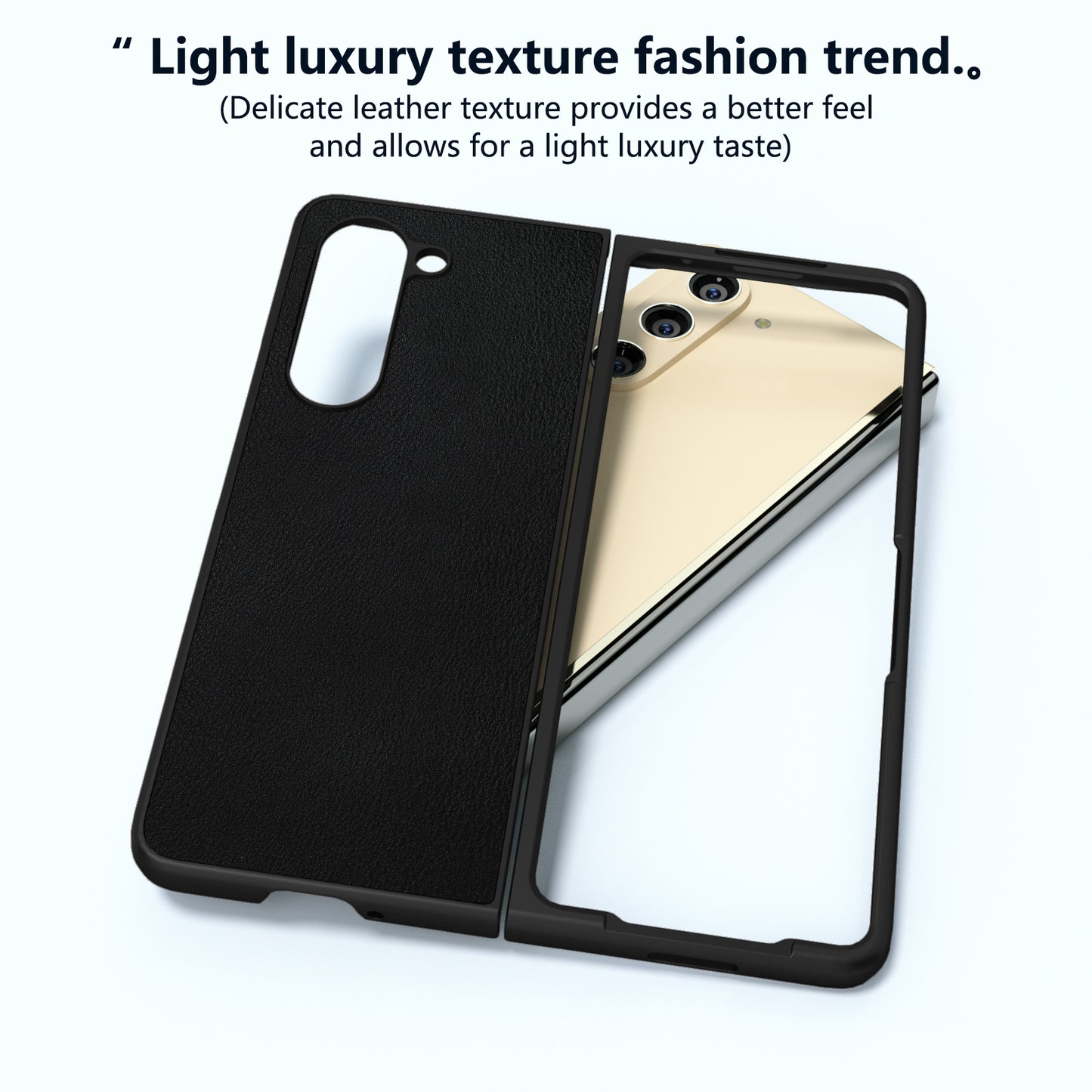 For Samsung Galaxy Z Fold6 5G Case Cell Accessories Leather + PC Phone Cover - Black