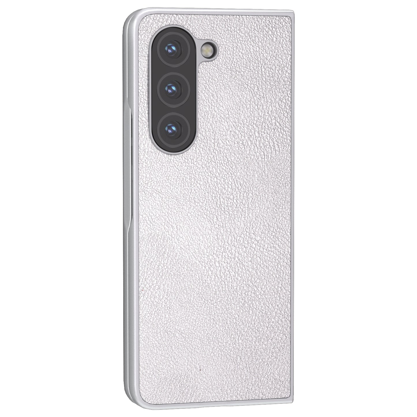 For Samsung Galaxy Z Fold6 5G Case Cell Accessories Leather + PC Phone Cover - Silver