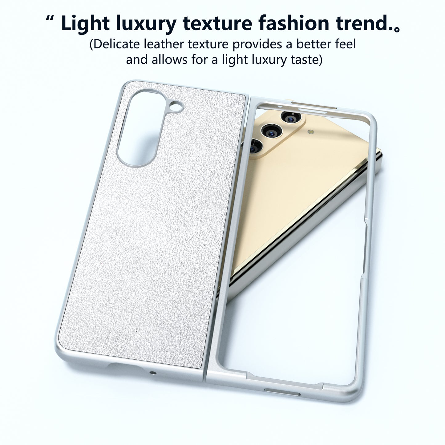 For Samsung Galaxy Z Fold6 5G Case Cell Accessories Leather + PC Phone Cover - Silver