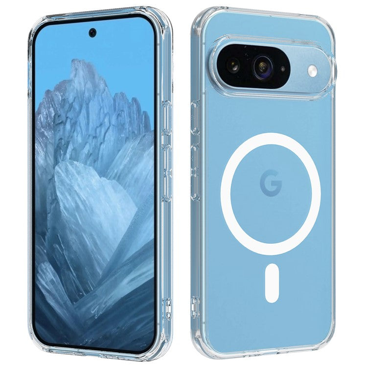 For Google Pixel 9 Clear Case Compatible with MagSafe TPU+Acrylic Phone Cover