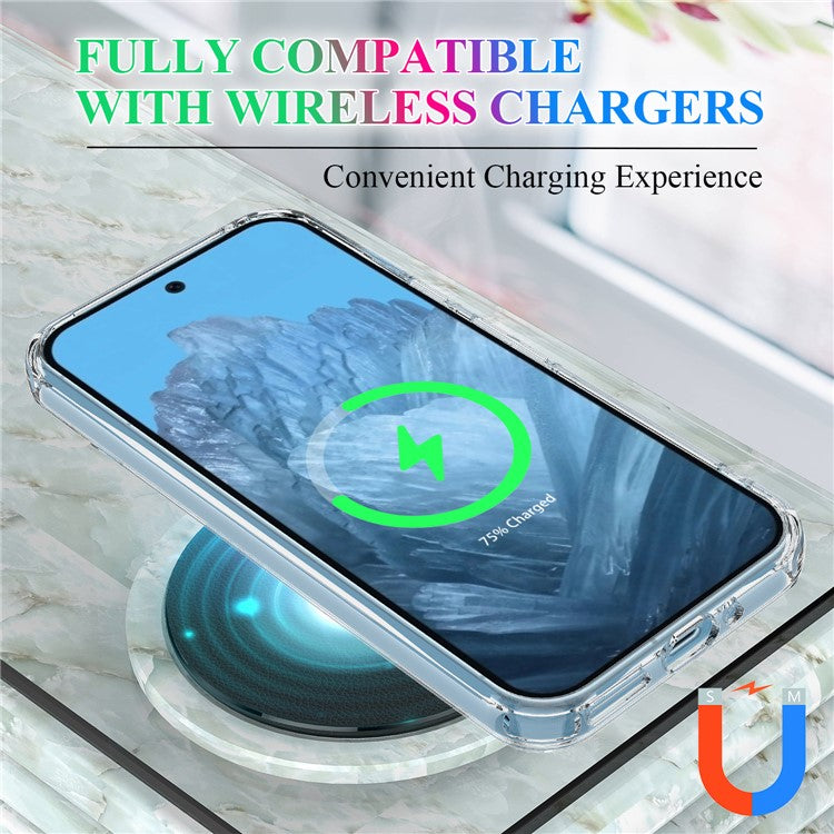 For Google Pixel 9 Clear Case Compatible with MagSafe TPU+Acrylic Phone Cover