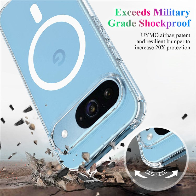 For Google Pixel 9 Clear Case Compatible with MagSafe TPU+Acrylic Phone Cover