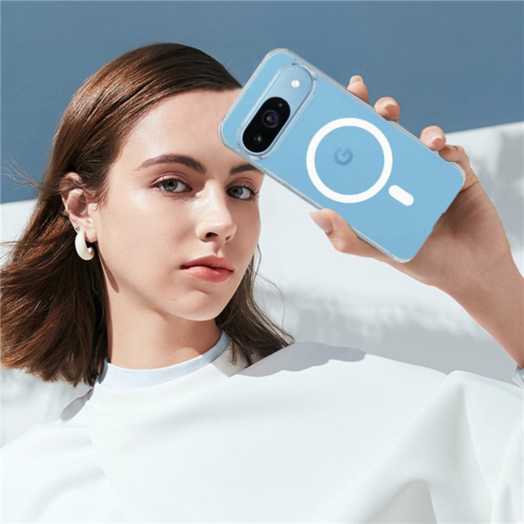 For Google Pixel 9 Clear Case Compatible with MagSafe TPU+Acrylic Phone Cover