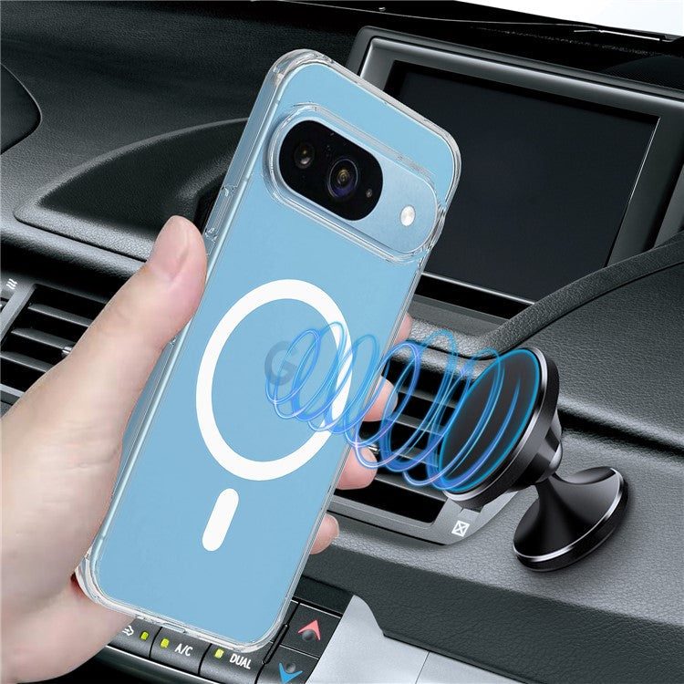 For Google Pixel 9 Clear Case Compatible with MagSafe TPU+Acrylic Phone Cover