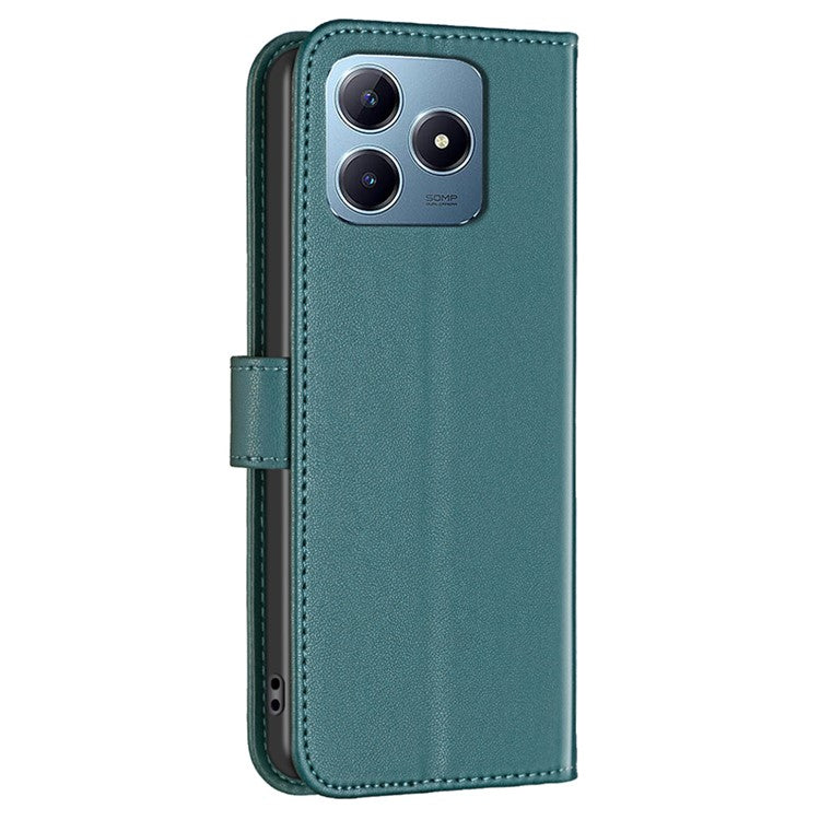 BINFEN COLOR BF17 For Realme C63 4G / C61 4G Leather Case Wallet Stand Phone Cover - Green