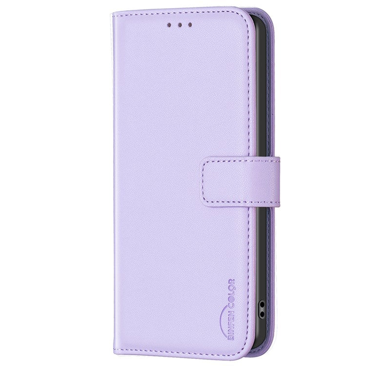 BINFEN COLOR BF17 For Realme C63 4G / C61 4G Leather Case Wallet Stand Phone Cover - Purple