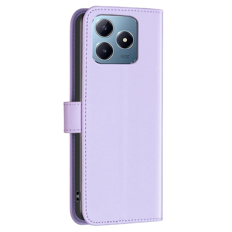 BINFEN COLOR BF17 For Realme C63 4G / C61 4G Leather Case Wallet Stand Phone Cover - Purple