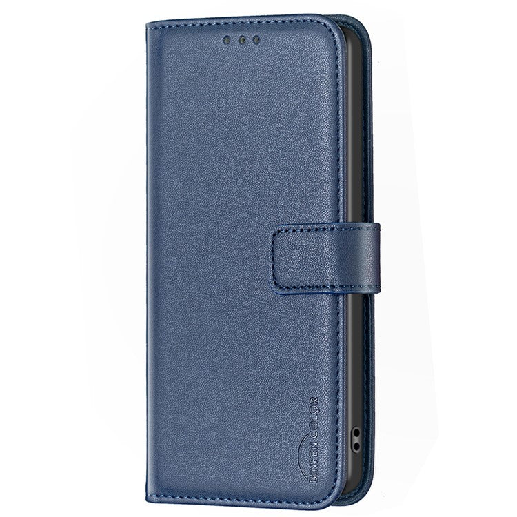 BINFEN COLOR BF17 For Realme C63 4G / C61 4G Leather Case Wallet Stand Phone Cover - Blue