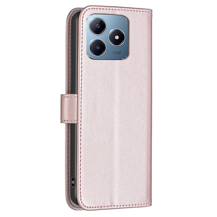 BINFEN COLOR BF17 For Realme C63 4G / C61 4G Leather Case Wallet Stand Phone Cover - Rose Gold