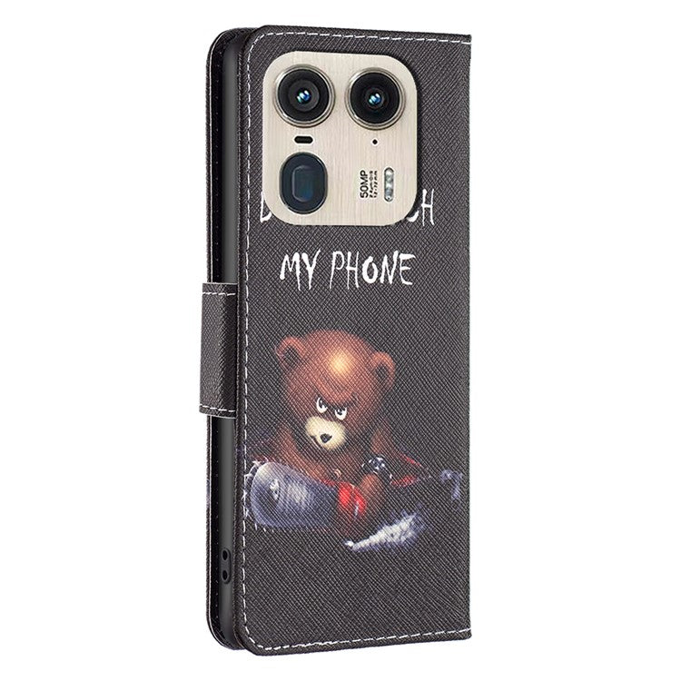 For Motorola Edge 50 Ultra 5G / Moto X50 Ultra 5G Case Leather Phone Cover Pattern Printing - Bear