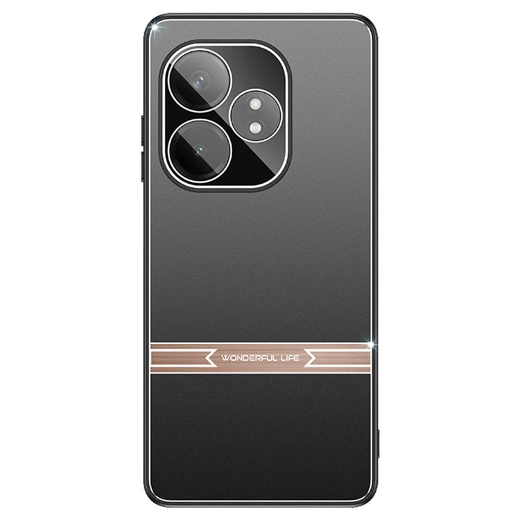 For Realme GT Neo6 5G / Neo6 SE 5G / 6T 5G Cell Phone Case Metal+PC+TPU Matte Back Cover - Black+Rose Gold