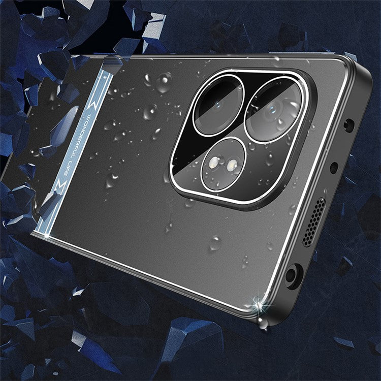 For Realme GT Neo6 5G / Neo6 SE 5G / 6T 5G Cell Phone Case Metal+PC+TPU Matte Back Cover - Black+Rose Gold