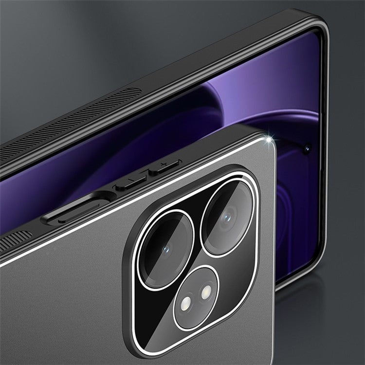 For Realme GT Neo6 5G / Neo6 SE 5G / 6T 5G Cell Phone Case Metal+PC+TPU Matte Back Cover - Black+Silver