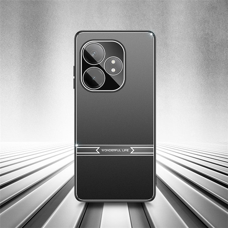 For Realme GT Neo6 5G / Neo6 SE 5G / 6T 5G Cell Phone Case Metal+PC+TPU Matte Back Cover - Black+Blue