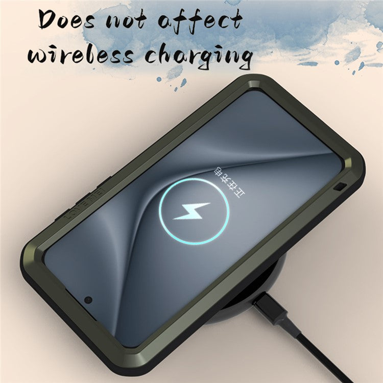 LOVE MEI For Huawei Pura 70 Case Tempered Glass Screen Protector Metal+Silicone Phone Cover - Yellow