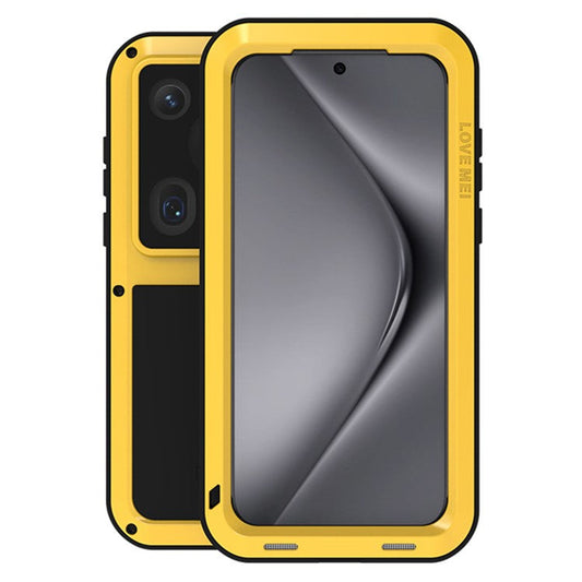 LOVE MEI For Huawei Pura 70 Ultra Case Metal+Silicone Anti-Drop Phone Cover - Yellow